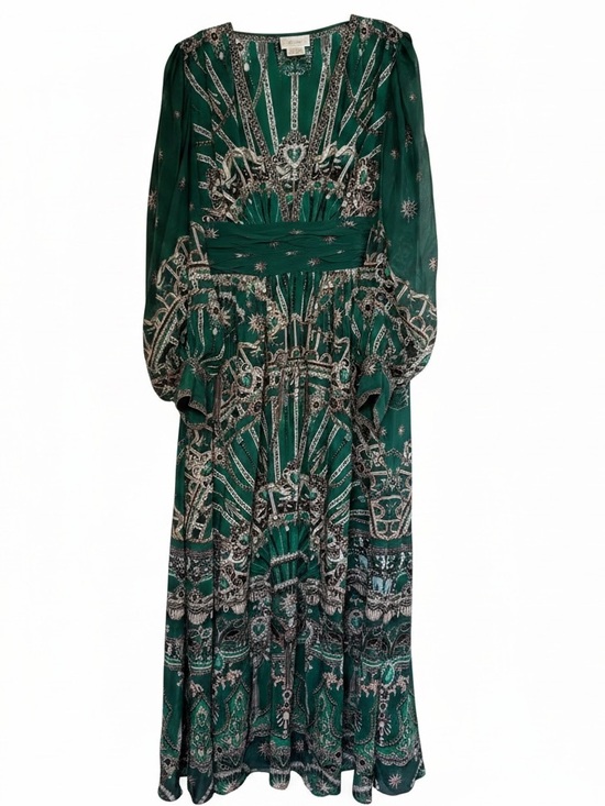 Camilla Dresses & Skirts - Camilla “A Venice Veil” Embellished Silk Maxi Gown Dress Emerald Green XL